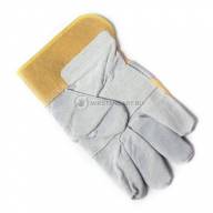 Перчатки спилковые пятипалые комбинированые Ангара серые - Перчатки спилковые пятипалые комбинированые Ангара серые